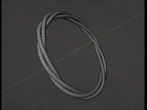 Braided golden ring 3D-Modell