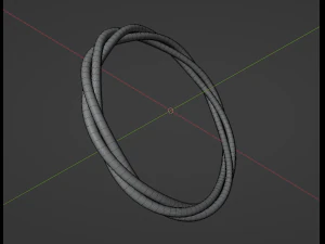 Braided golden ring 3D Model