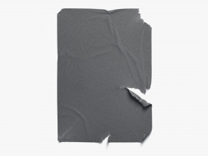 torn wheatpaste poster 3D Model