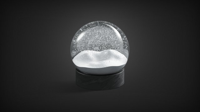 snowglobe with cycled animated snowfall on dark background 3D Модель .c4d .max .obj .3ds .fbx .stl .blend 