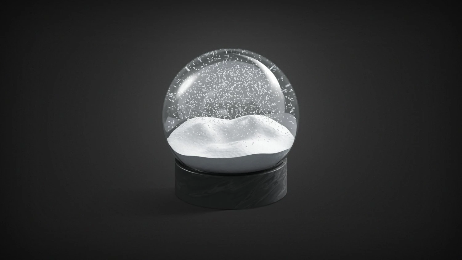 snowglobe with cycled animated snowfall on dark background 3D Model .c4d .max .obj .3ds .fbx .stl .blend 