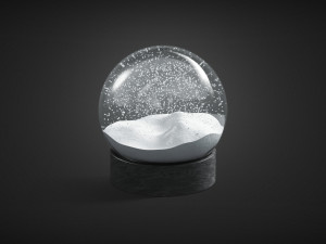 snowglobe with cycled animated snowfall on dark background 3D Модель