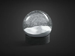 snowglobe with cycled animated snowfall on dark background 3D Model