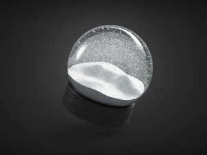 snowglobe with cycled animated snowfall on dark background 3D Model