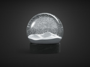 snowglobe with cycled animated snowfall on dark background 3D Модель