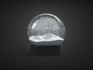snowglobe with cycled animated snowfall on dark background 3D Model