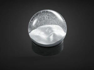 snowglobe with cycled animated snowfall on dark background 3D Model