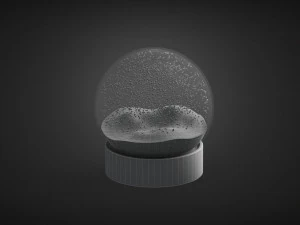 snowglobe with cycled animated snowfall on dark background 3D Model