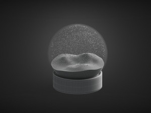 snowglobe with cycled animated snowfall on dark background 3D Модель