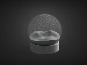 snowglobe with cycled animated snowfall on dark background 3D Model