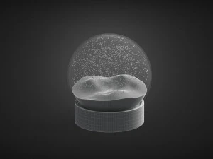 snowglobe with cycled animated snowfall on dark background 3D Model