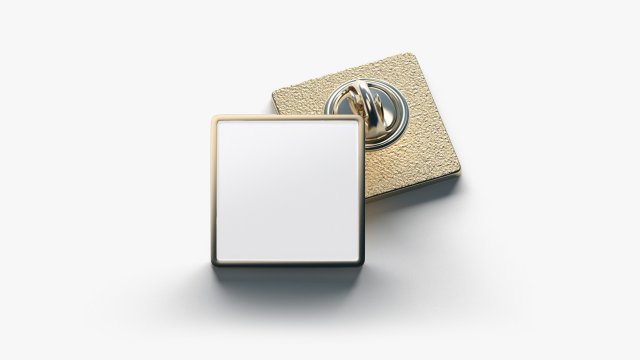 Square Enamel Pin 3D 모델 .c4d .max .obj .3ds .fbx .stl .blend 
