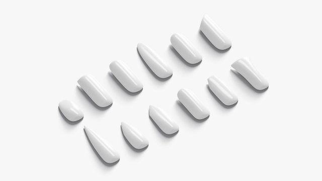 Nails Types Set Model 3D .c4d .max .obj .3ds .fbx .stl .blend 