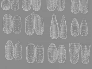Nails Types Set 3D Model