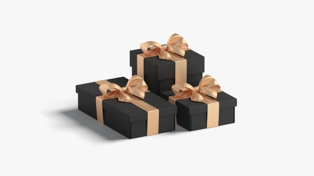 Gift boxes set - 3 box shapes 3D Model .c4d .max .obj .3ds .fbx .stl .blend