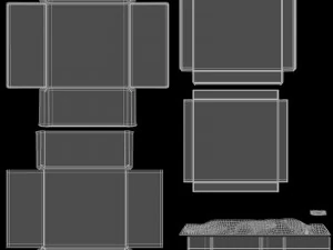 Gift boxes set - 4 box shapes 3D Model