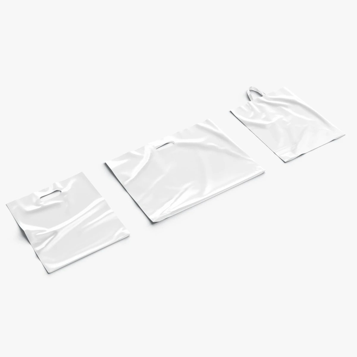 Plastic bag lying set - 3 bag shapes 3D Model .c4d .max .obj .3ds .fbx .stl .blend