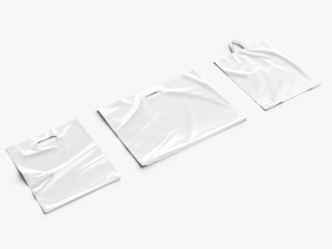 Plastic bag lying set - 3 bag shapes 3D Model