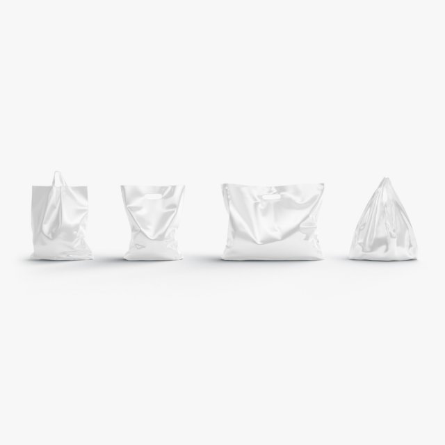 Plastic bag stand set - 4 bag shapes 3D Модель .c4d .max .obj .3ds .fbx .stl .blend