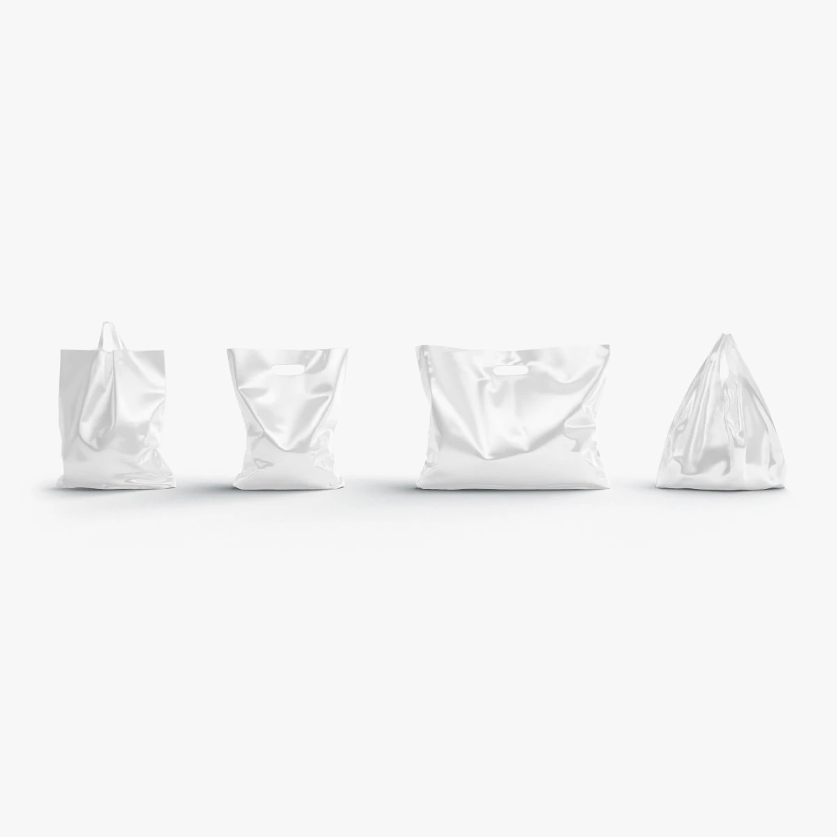 Plastic bag stand set - 4 bag shapes 3D Model .c4d .max .obj .3ds .fbx .stl .blend 