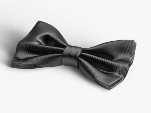 Gravata borboleta preta Modelo 3D