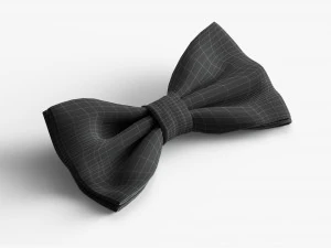 Gravata borboleta preta Modelo 3D