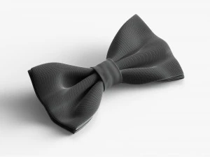 Gravata borboleta preta Modelo 3D