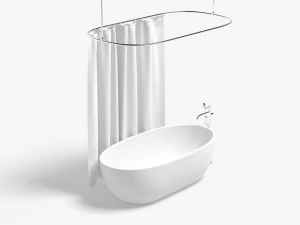 Closed Shower Curtain with Bath Interior Elements 3D Model