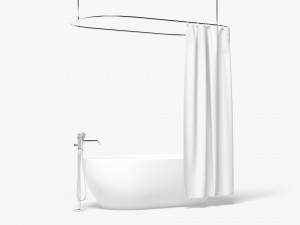 Shower Curtain with Bath Interior Elements Modelo 3D