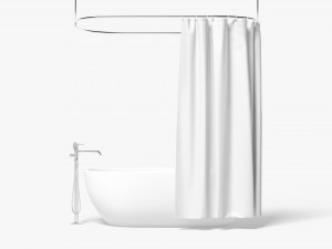 Shower Curtain with Bath Interior Elements 3D मॉडल
