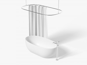 Shower Curtain with Bath Interior Elements 3D मॉडल