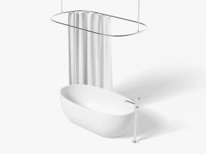 Shower Curtain with Bath Interior Elements 3D Model