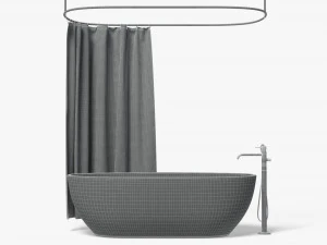 Shower Curtain with Bath Interior Elements 3D Model