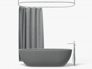 Shower Curtain with Bath Interior Elements 3D मॉडल
