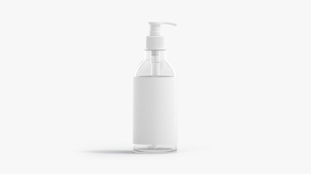 Glass Pump Bottle 3D Model .c4d .max .obj .3ds .fbx .stl .blend 