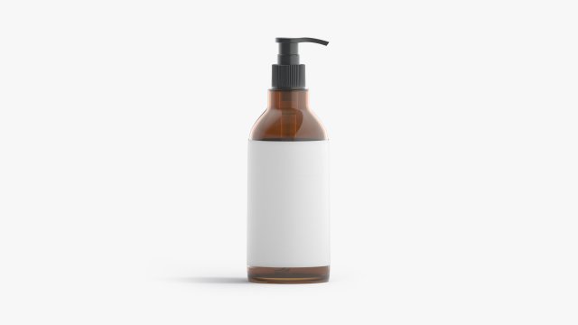 Amber Pump Bottle 3D Модель .c4d .max .obj .3ds .fbx .stl .blend