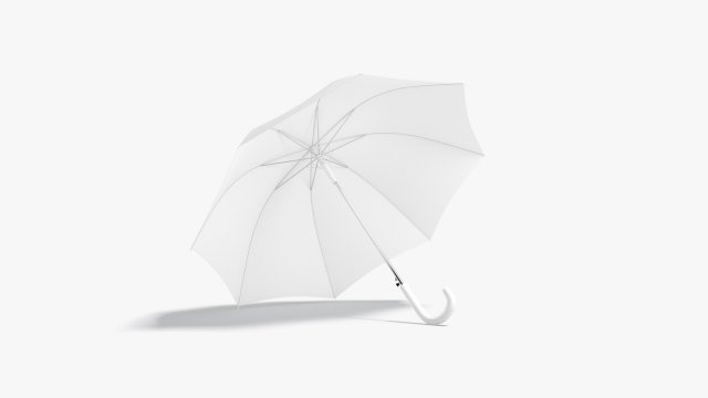 White Opened Umbrella 3Dモデル .c4d .max .obj .3ds .fbx .stl .blend