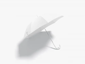 White Opened Umbrella 3D Model