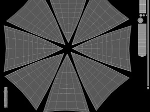 White Opened Umbrella 3D Model