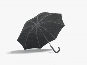 White Opened Umbrella 3D Model