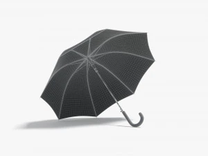 White Opened Umbrella 3D Model