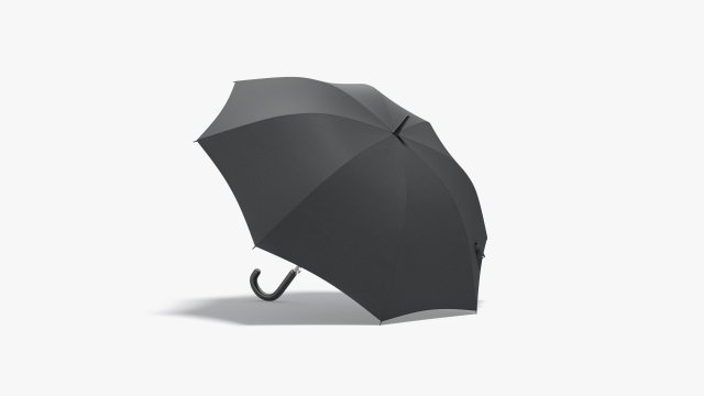 Black Opened Umbrella 3Dモデル .c4d .max .obj .3ds .fbx .stl .blend