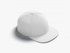 Shapback Cap white headwear with flat visor 3D Models