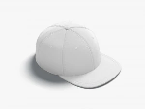Snapback Cap white headwear with flat visor 3D Model