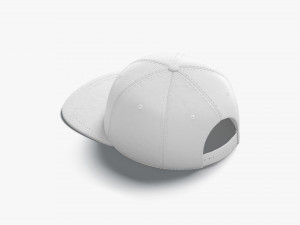 Snapback Cap white headwear with flat visor 3D Model