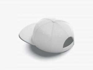 Snapback Cap white headwear with flat visor 3D Model