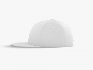 Snapback Cap white headwear with flat visor 3D Model
