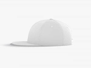 Snapback Cap white headwear with flat visor 3D Model