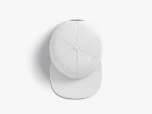 Snapback Cap white headwear with flat visor 3D Model
