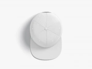 Snapback Cap white headwear with flat visor 3D Model